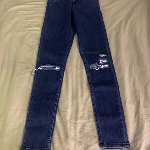 Obey Dark Blue Distressed Skinny Jeans